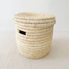 12" Lidded Palm Basket - Natural - Amsha