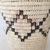 15" Lidded Palm Basket - Brown Diamond - Amsha