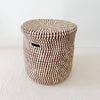 15" Lidded Palm Basket - Brown Mix - Amsha