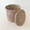 15" Lidded Palm Basket - Brown Mix - Amsha