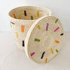 20" Lidded Palm Basket - Multicolor - Amsha