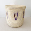 21" Lidded Palm Basket - Purple - Amsha