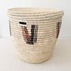 24" Lidded Palm Basket - Brown & Black - Amsha