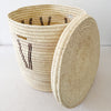 20.5" Lidded Palm Basket- Brown Vee