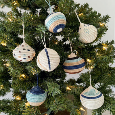 Blues & Brown Droplet Ornament: Assorted - Amsha