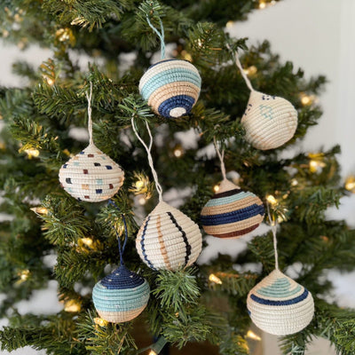 Blues & Brown Droplet Ornament: Assorted - Amsha