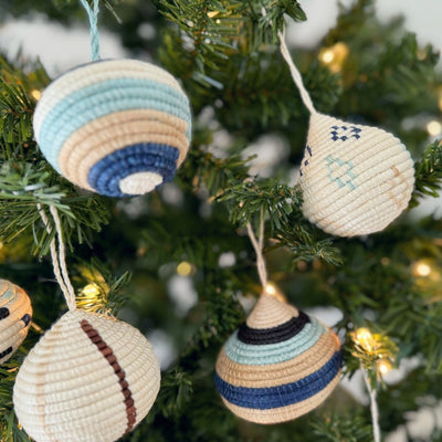 Blues & Brown Droplet Ornament: Assorted - Amsha