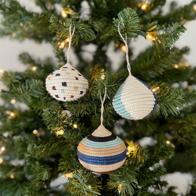 Blues & Brown Droplet Ornament: Assorted - Amsha