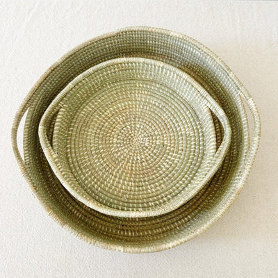 Handled Sweetgrass Tray - Amsha