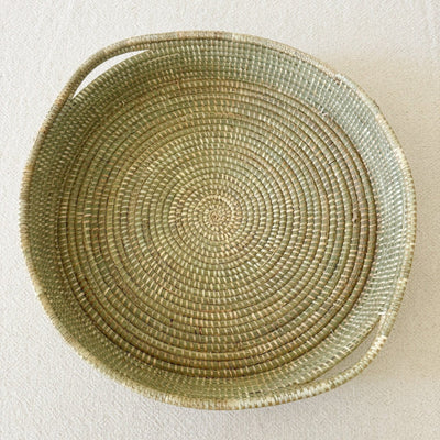 Handled Sweetgrass Tray - Amsha