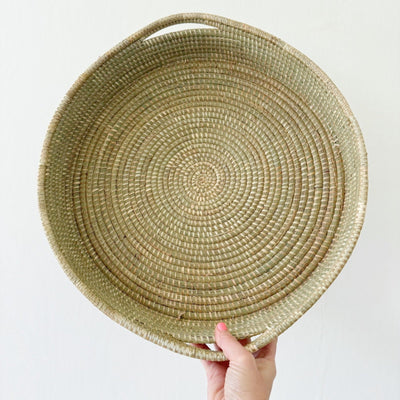 Handled Sweetgrass Tray - Amsha