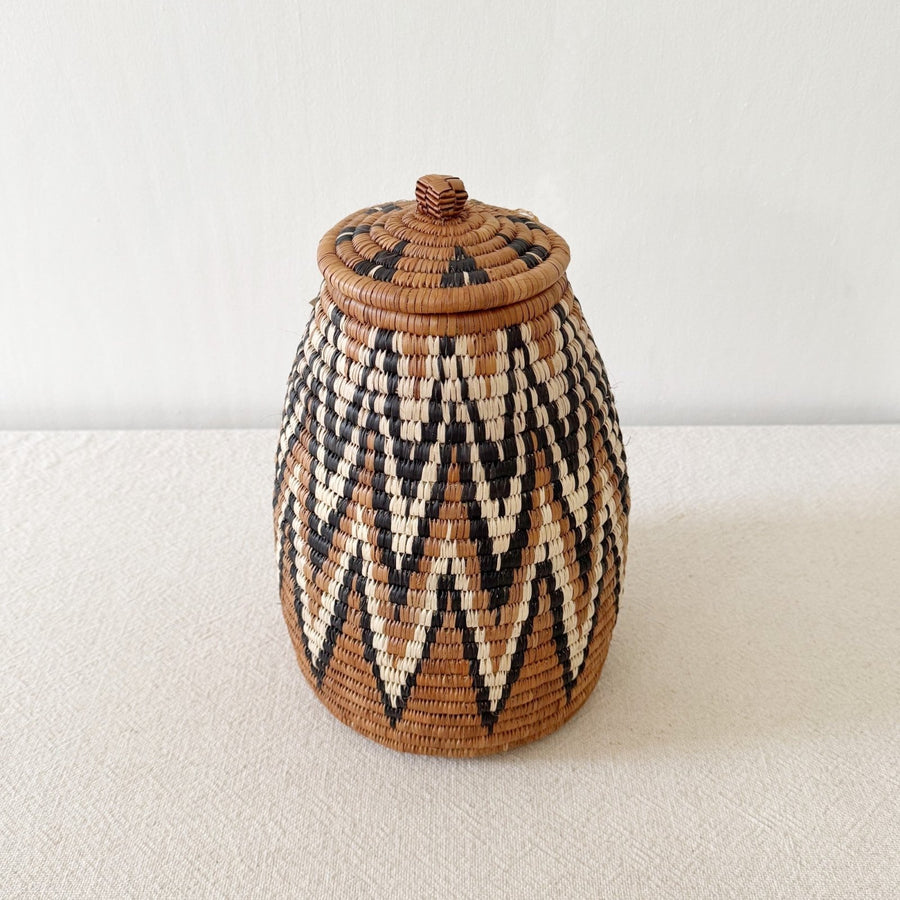 Lidded Zulu Basket #A101 - Amsha