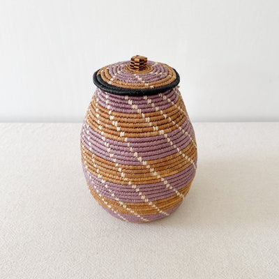 Lidded Zulu Basket #A102 - Amsha