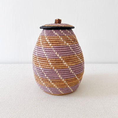 Lidded Zulu Basket #A102 - Amsha