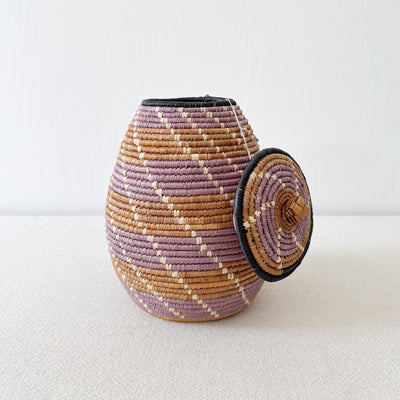 Lidded Zulu Basket #A102 - Amsha