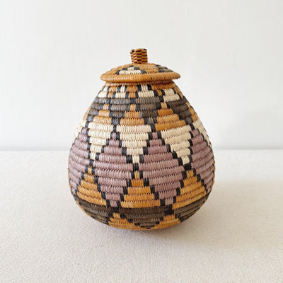 Lidded Zulu Basket #A104 - Amsha