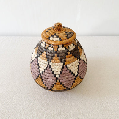 Lidded Zulu Basket #A104 - Amsha