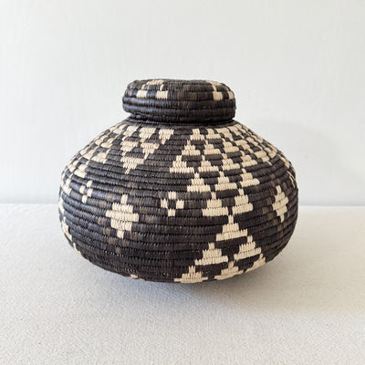 Lidded Zulu Basket #A106 - Amsha