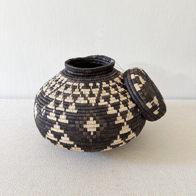 Lidded Zulu Basket #A106 - Amsha