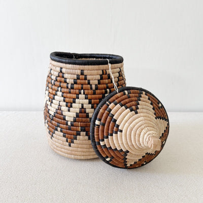 Lidded Zulu Basket #A107 - Amsha