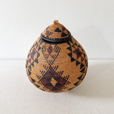 Lidded Zulu Basket #A108 - Amsha