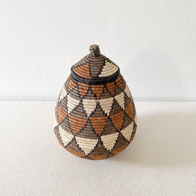 Lidded Zulu Basket #A109 - Amsha