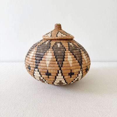 Lidded Zulu Basket #A111 - Amsha