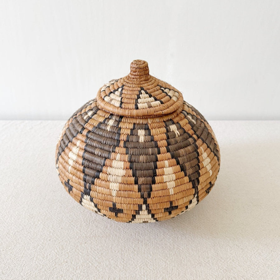 Lidded Zulu Basket #A111 - Amsha