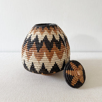 Lidded Zulu Basket #A112 - Amsha