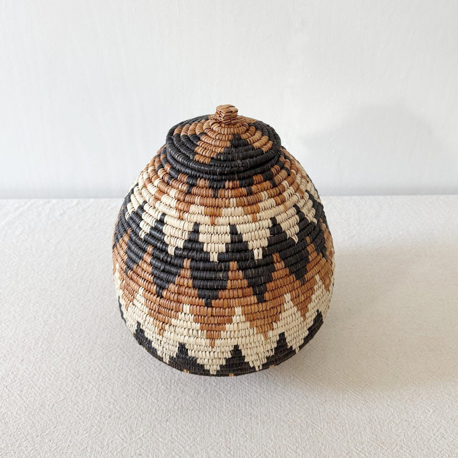 Lidded Zulu Basket #A112 - Amsha