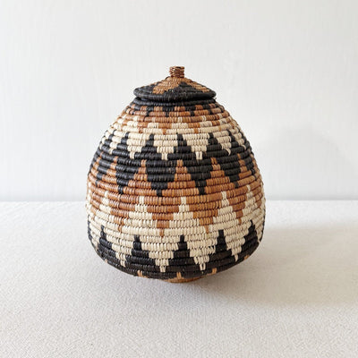 Lidded Zulu Basket #A112 - Amsha