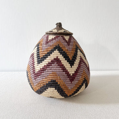 Lidded Zulu Basket #A113 - Amsha