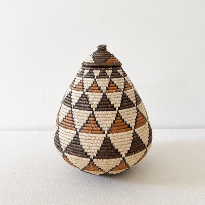 Lidded Zulu Basket #A114 - Amsha