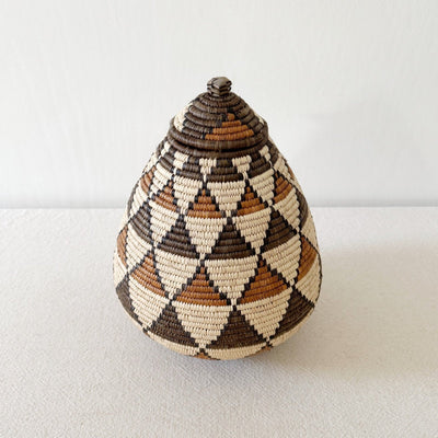 Lidded Zulu Basket #A114 - Amsha