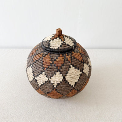 Lidded Zulu Basket #A118 - Amsha