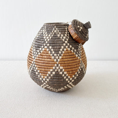 Lidded Zulu Basket #A120 - Amsha