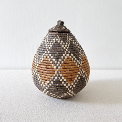 Lidded Zulu Basket #A120 - Amsha