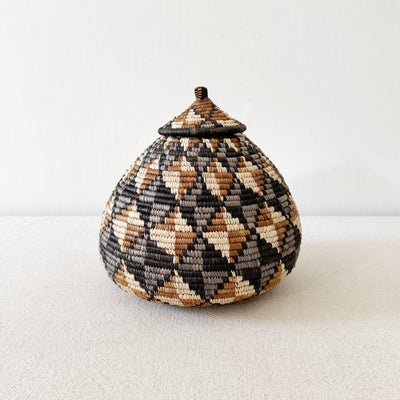 Lidded Zulu Basket #A121 - Amsha