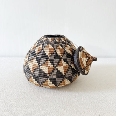 Lidded Zulu Basket #A121 - Amsha