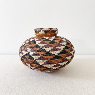 Lidded Zulu Basket #A122 - Amsha