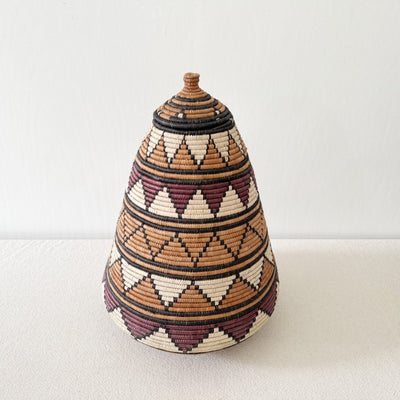 Lidded Zulu Basket #A123 - Amsha