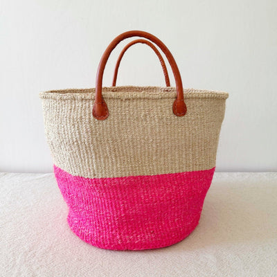 XL Floor Basket: Pop of Pink - Amsha