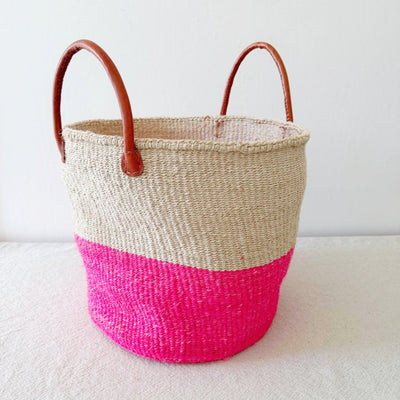 XL Floor Basket: Pop of Pink - Amsha