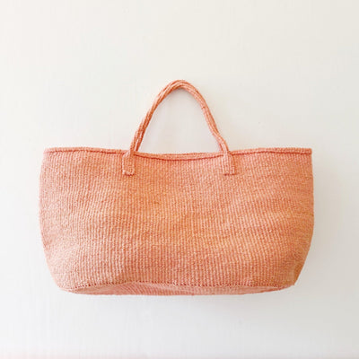 XL Sisal Tote: Peach - Amsha