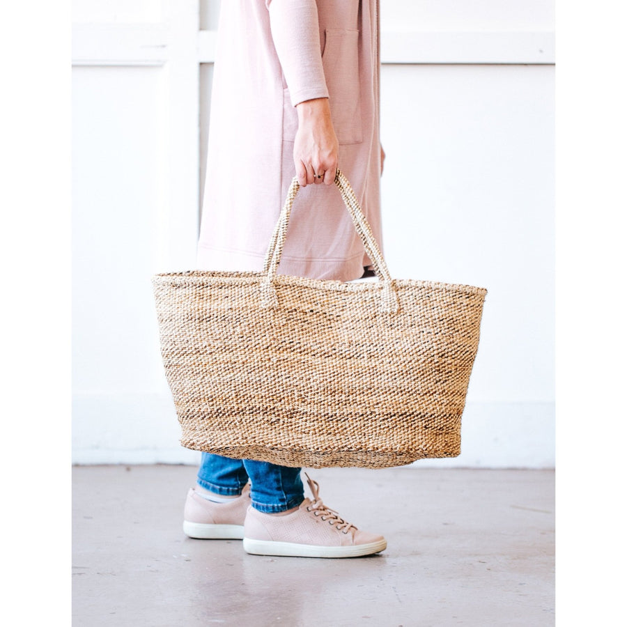 XL Sisal Tote: Peony - Amsha