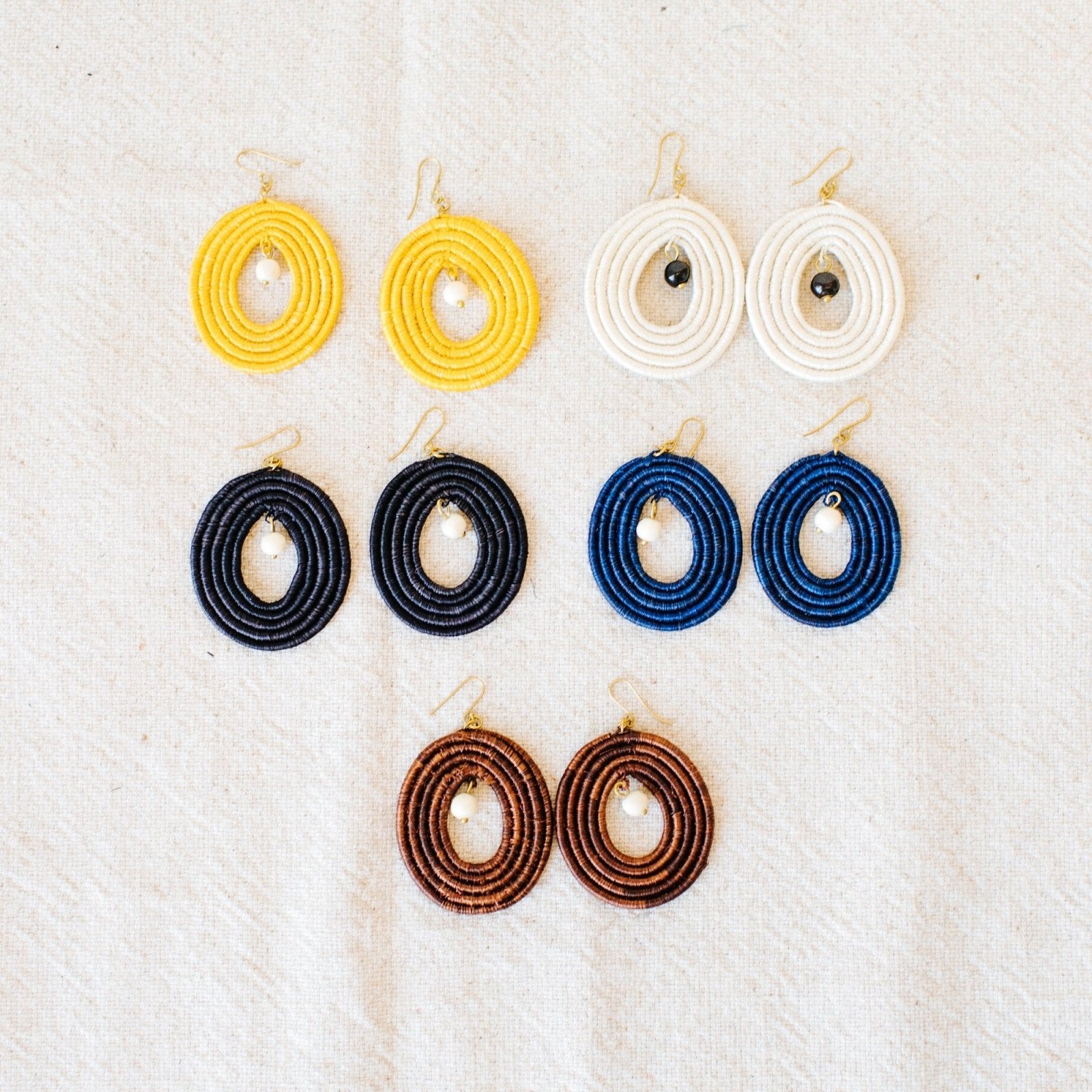 Long Coil Circle Link Earrings