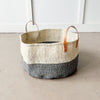 XL Floor Basket: White & Stone - Amsha